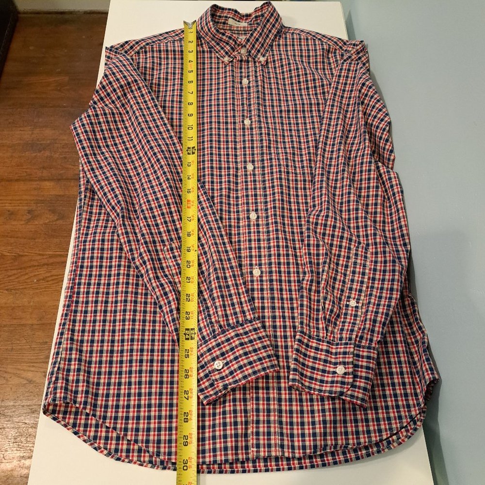 J. Crew men's medium slim stretch 98% organic cotton button down plaid shirt - Picture 13 of 14
